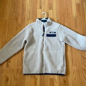 Men’s Columbia Zip Up Sherpa Jacket Cream Navy Small